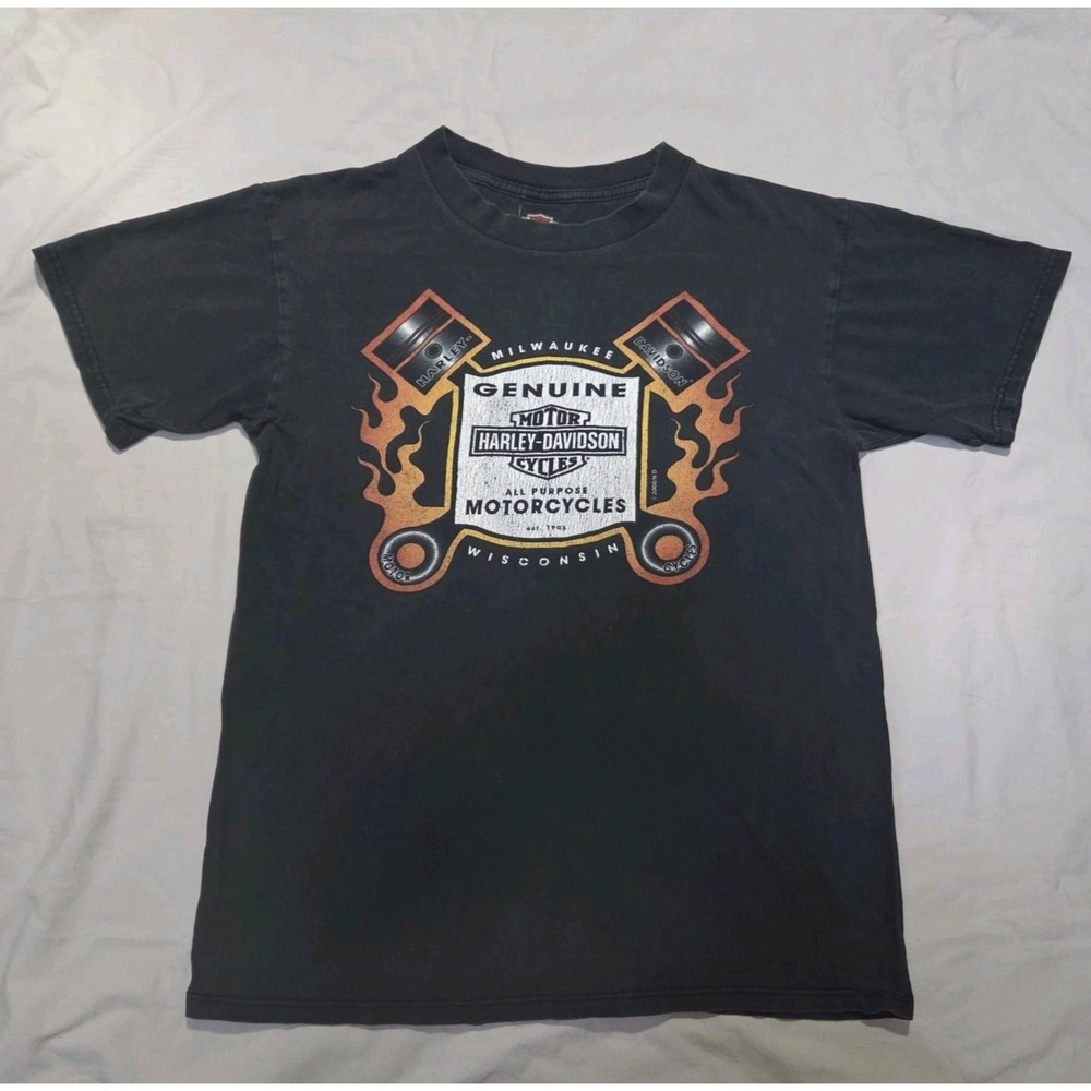 Harley Davidson VTG Y2K 90s 2000 BLK Shirt Sz M Graphic Eagle Tee USA Duluth, MN